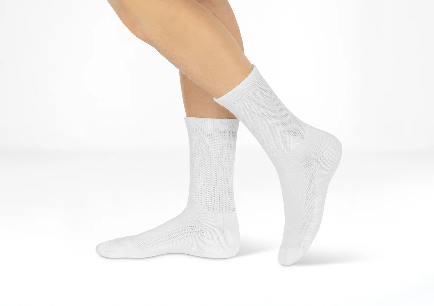 Padded Sole Diabetic Socks - White 2 Padded Sole Diabetic Socks - White