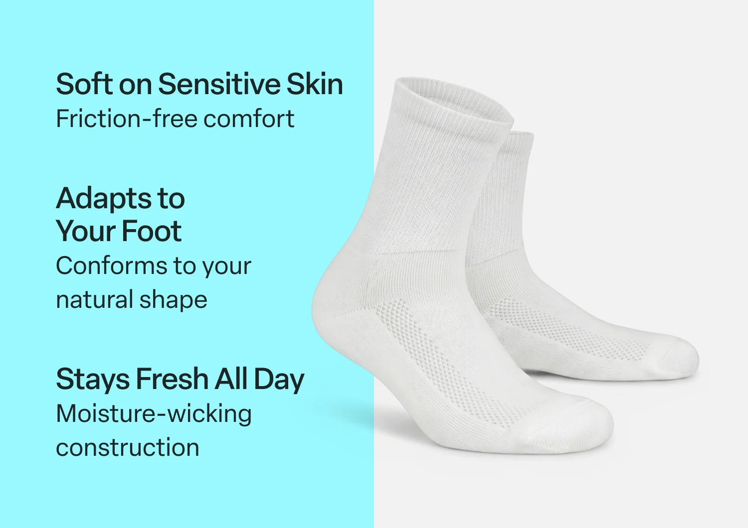 Padded Sole Diabetic Socks - White 3 Padded Sole Diabetic Socks - White